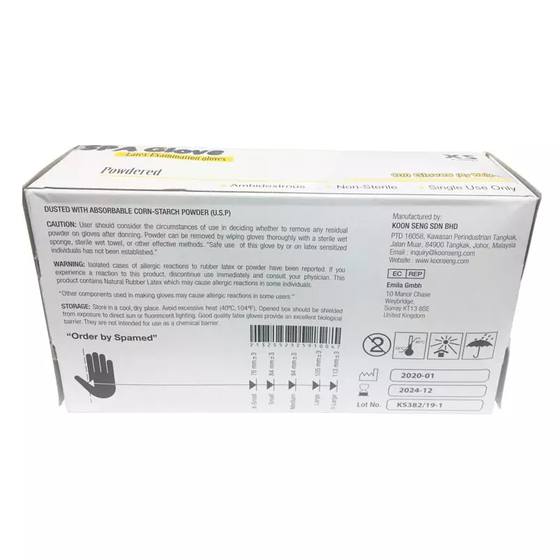 دستکش لاتکس کم پودر اس پی ای SPA - Image 2